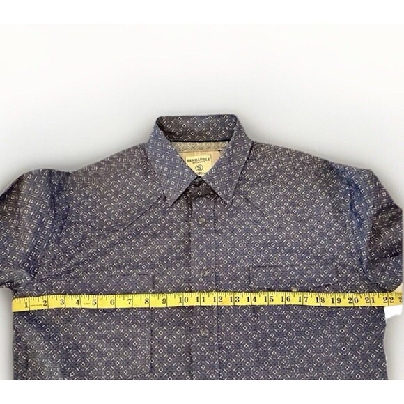 New PANHANDLE Gray Blue Aztec Pearl Snap Shirt Western Cowboycore Coastal Rodeo - Picture 4 of 9